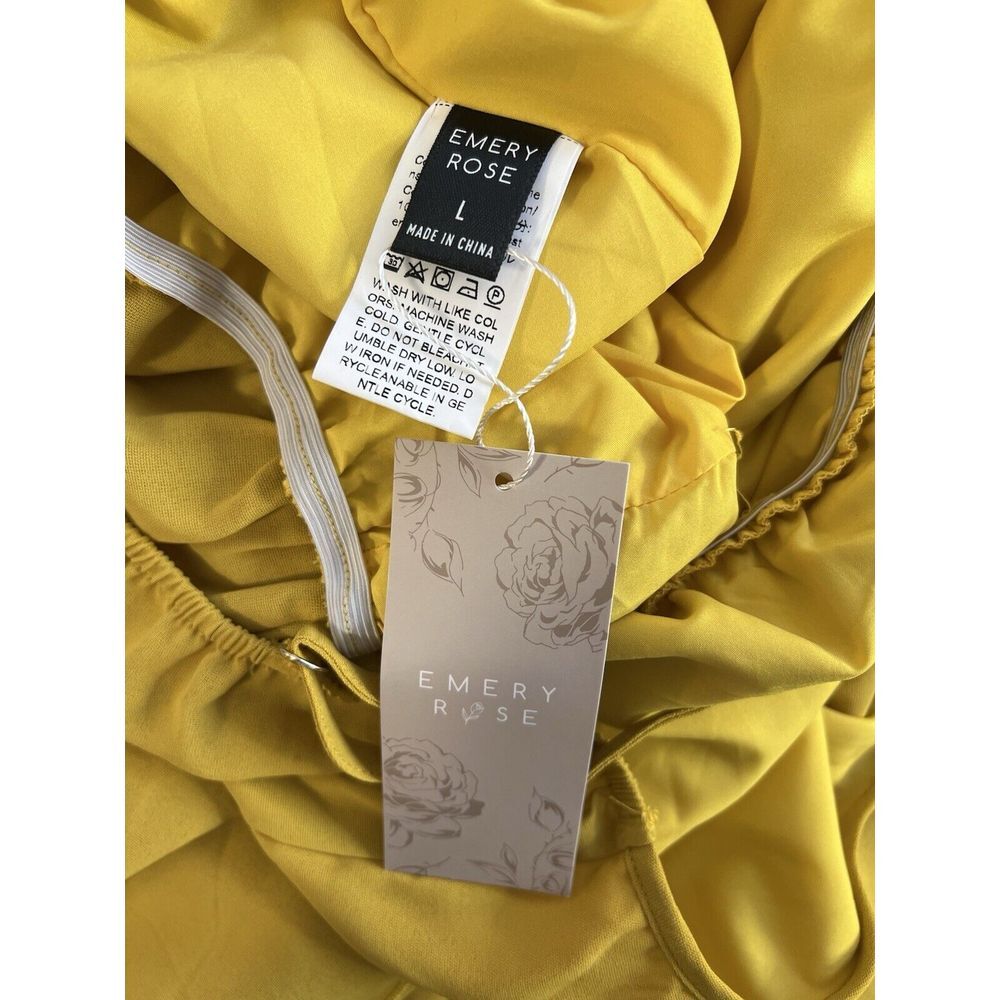 Emery Rose Jumpsuit Yellow Sz Large NWT Women's - Picture 8 of 12